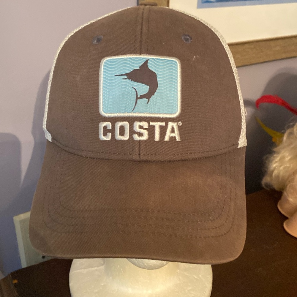 Costa Del Mar Marlin Billfish Snapback Mesh Trucker Style Baseball Cap Hat